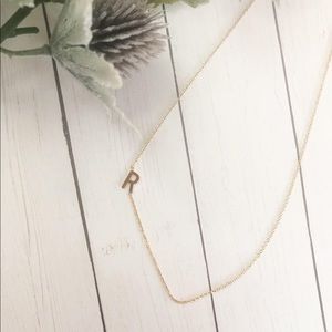 D Gold Initial Necklace